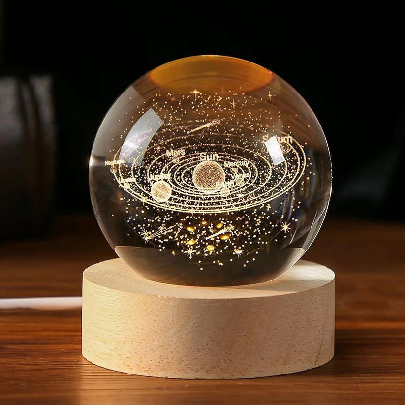 3d Galaxy Solar System Crystal Ball Night Light