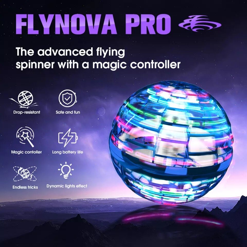 Flying Ball Spinner Mini Hand 360° Controlled Rotating Built-in RGB LED Lights for Kids Adults Indoor Outdoor Fun