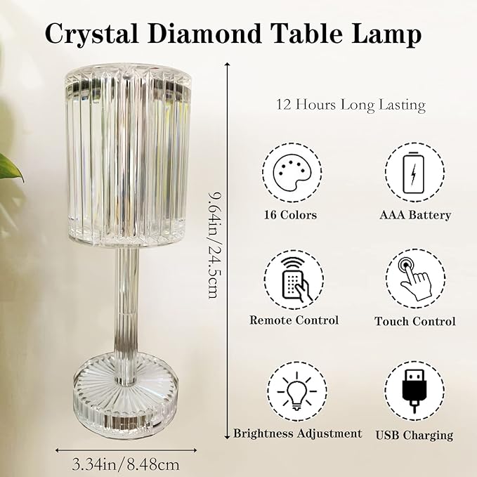 Crystal Diamond Table Lamp  4